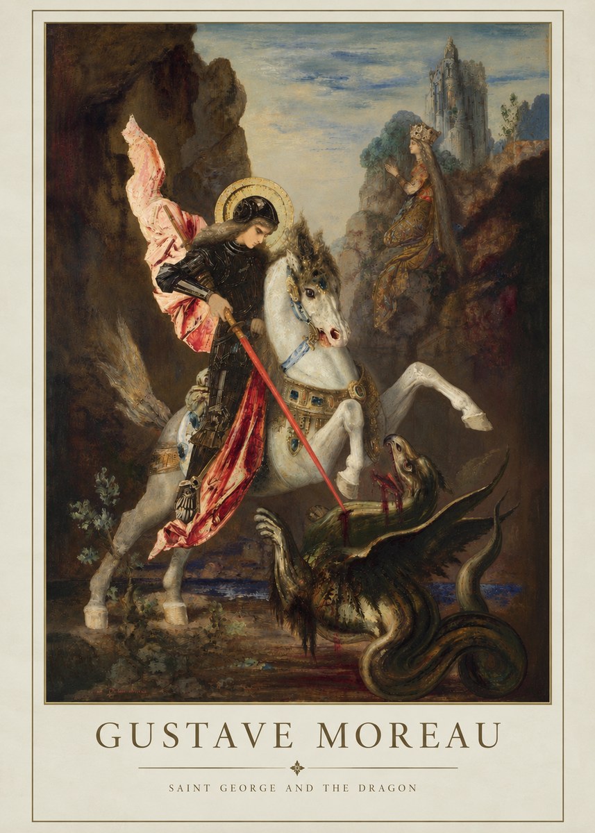 Gustave Moreau Saint George and the Dragon No5 - Póster