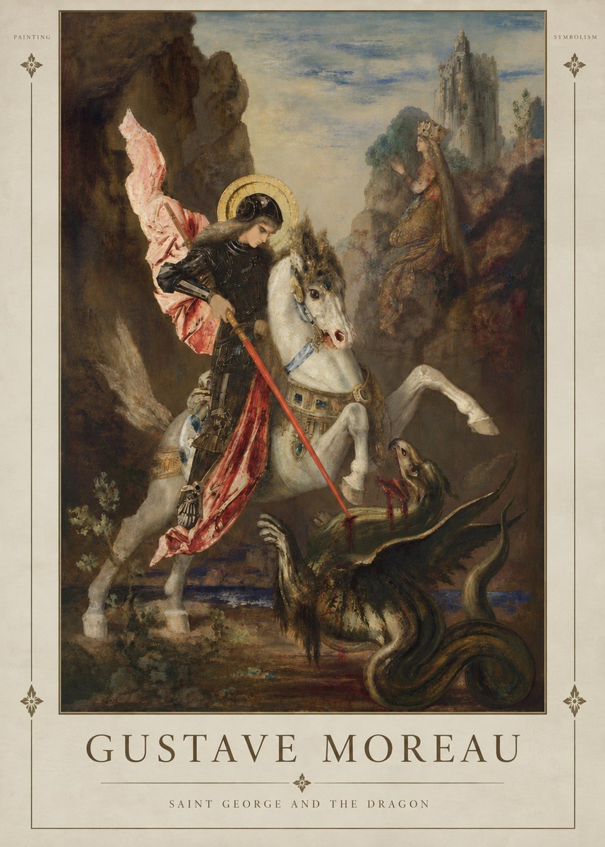 Gustave Moreau Saint George and the Dragon No6 - Póster