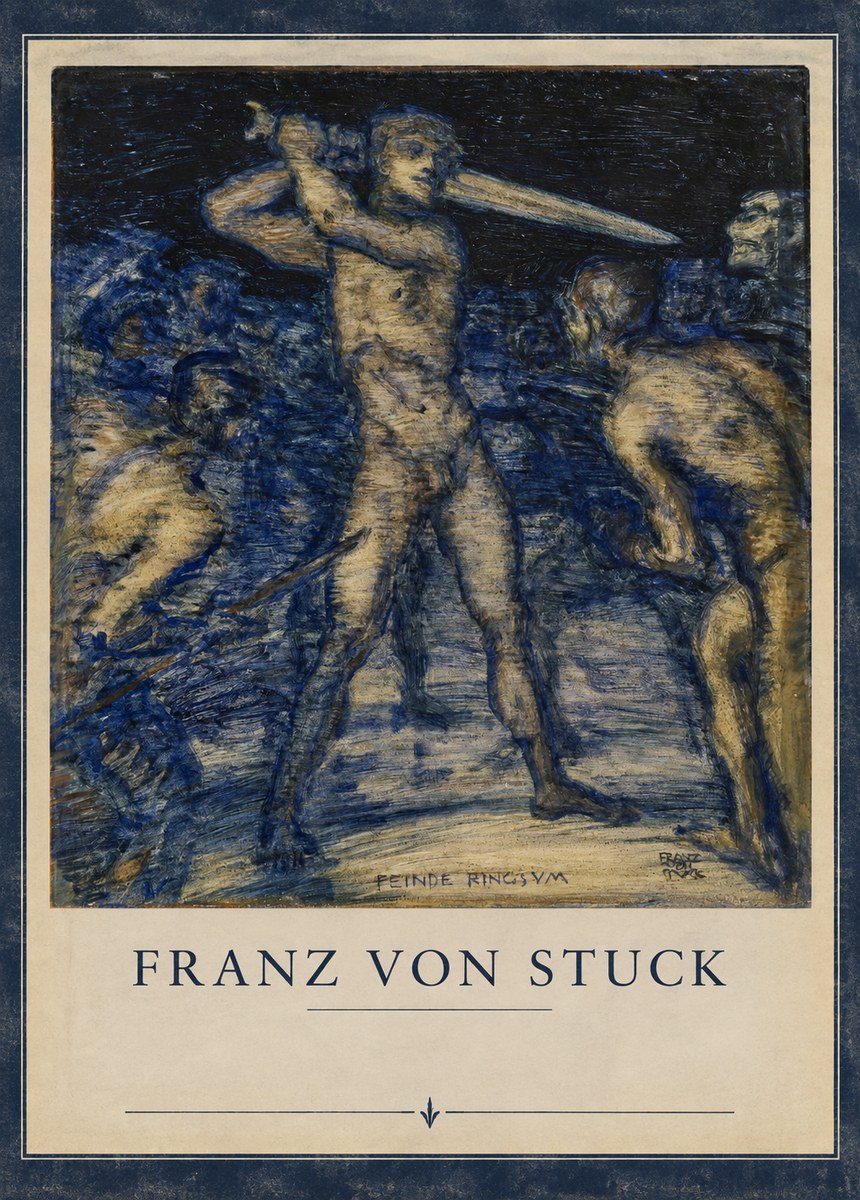 Franz von Stuck Feinde Ringsym No3 - Póster