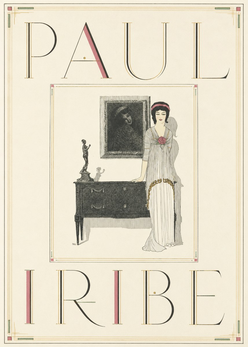 Paul Iribe Elegant Figure in Art Deco Interior No5 - Póster
