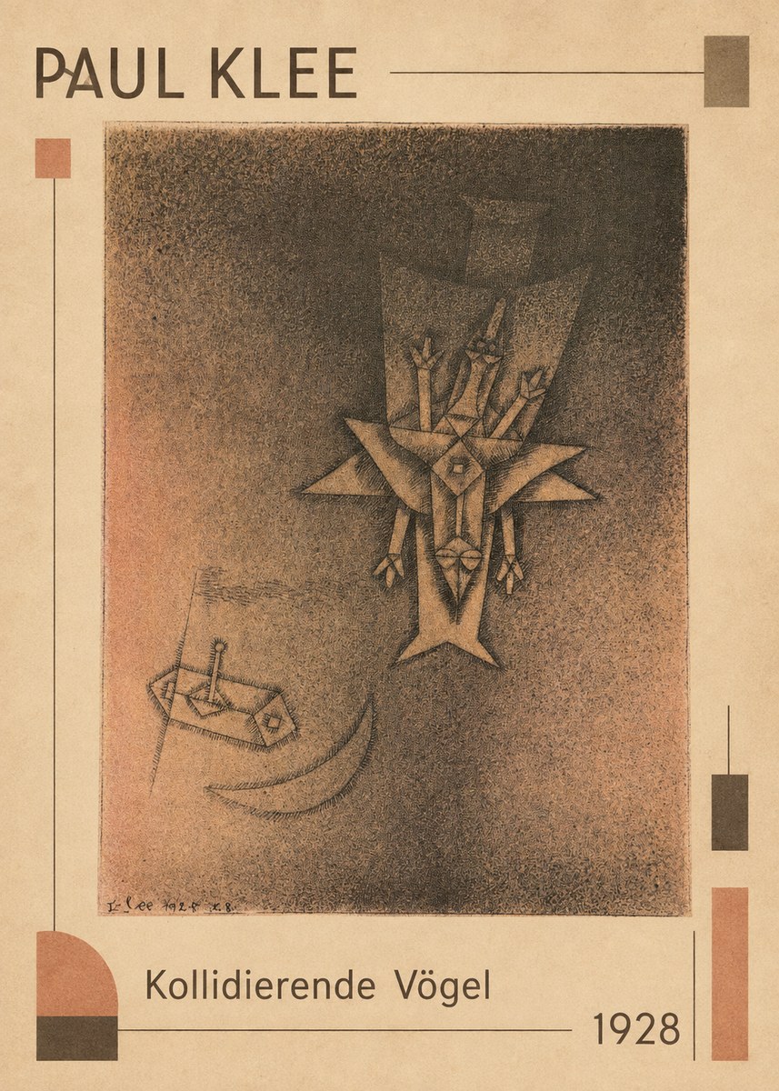 Paul Klee Kollidierende Vögel No1 - Póster