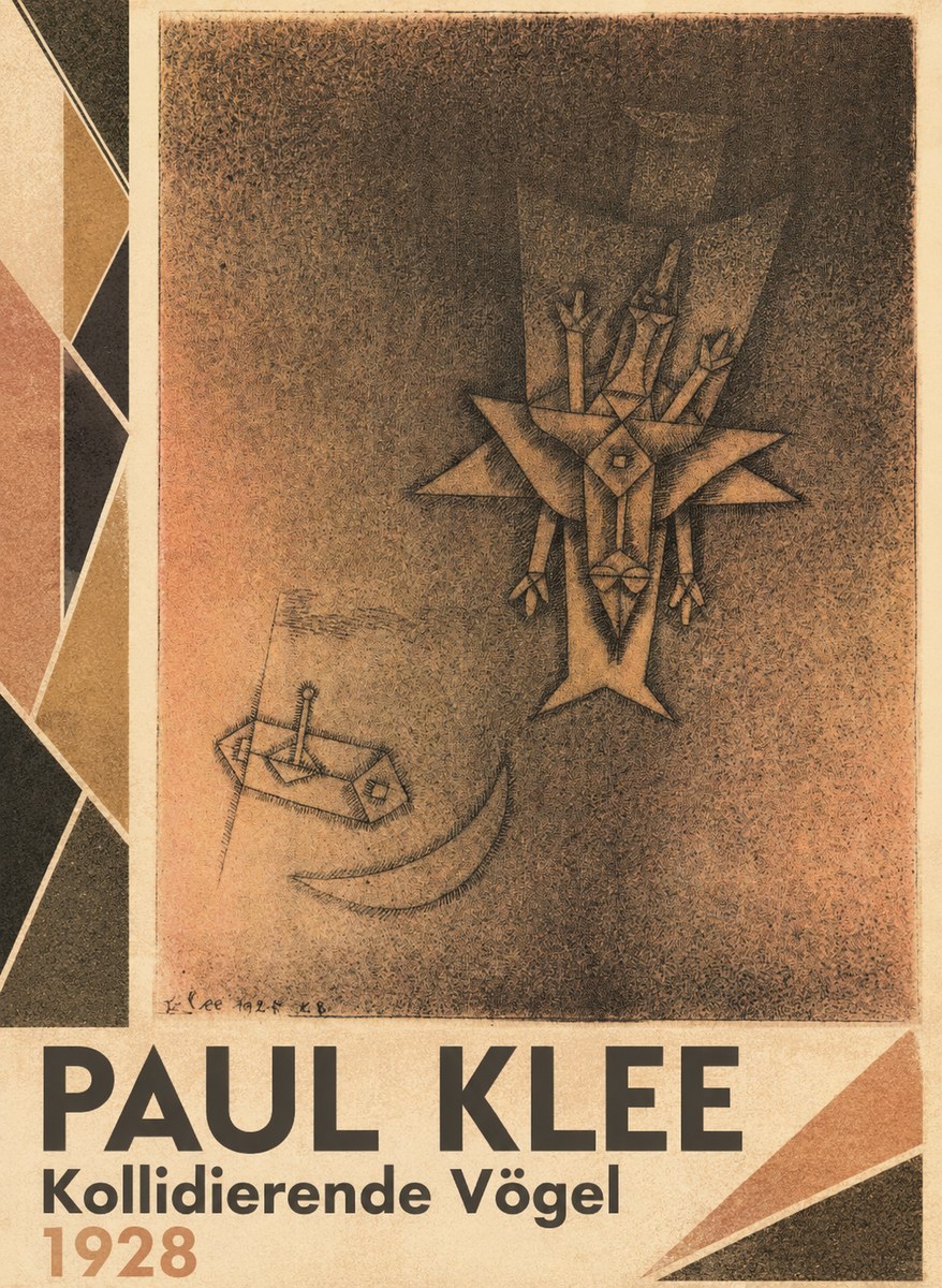 Paul Klee Kollidierende Vögel No4 - Póster
