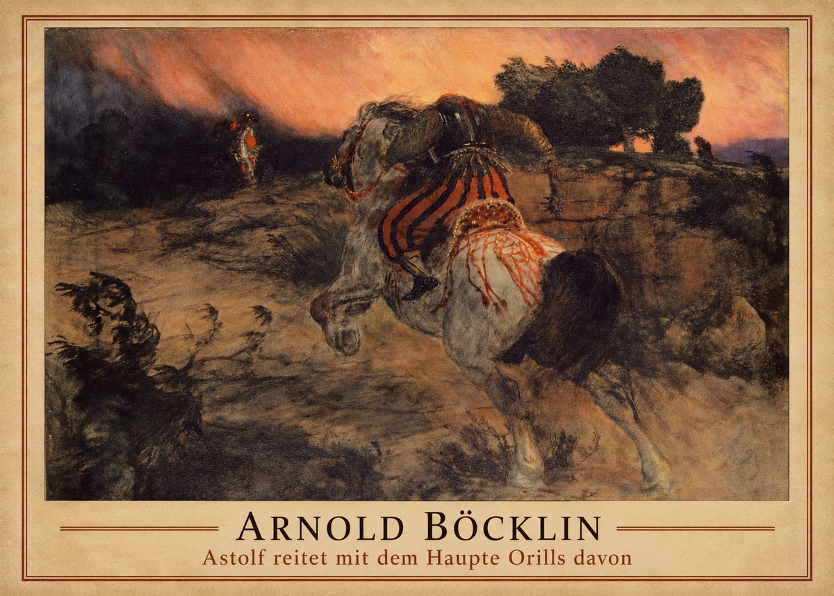 Arnold Böcklin Astolf Reitet Mit Dem Haupte Orills Davon No1 - Póster