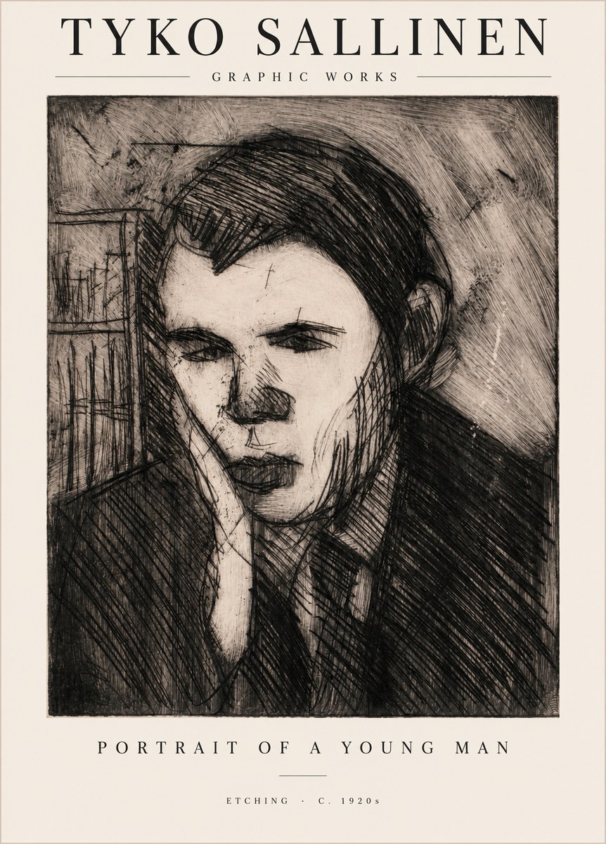 Tyko Sallinen Portrait of a Young Man No1 - Póster