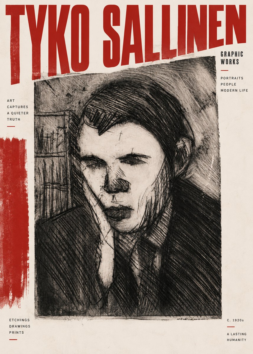 Tyko Sallinen Portrait of a Young Man No2 - Póster