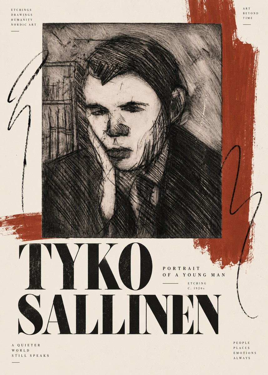 Tyko Sallinen Portrait of a Young Man No6 - Póster