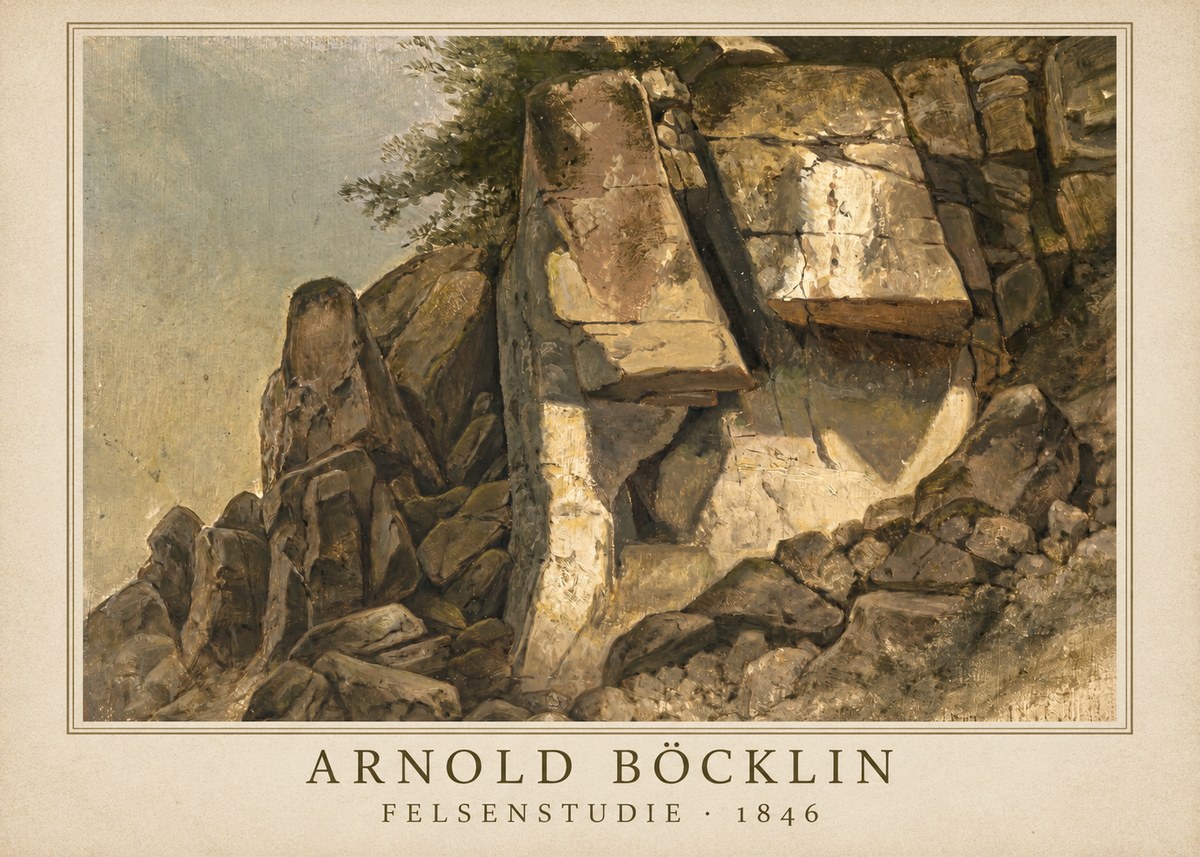 Arnold Böcklin Felsenstudie No1 - Póster