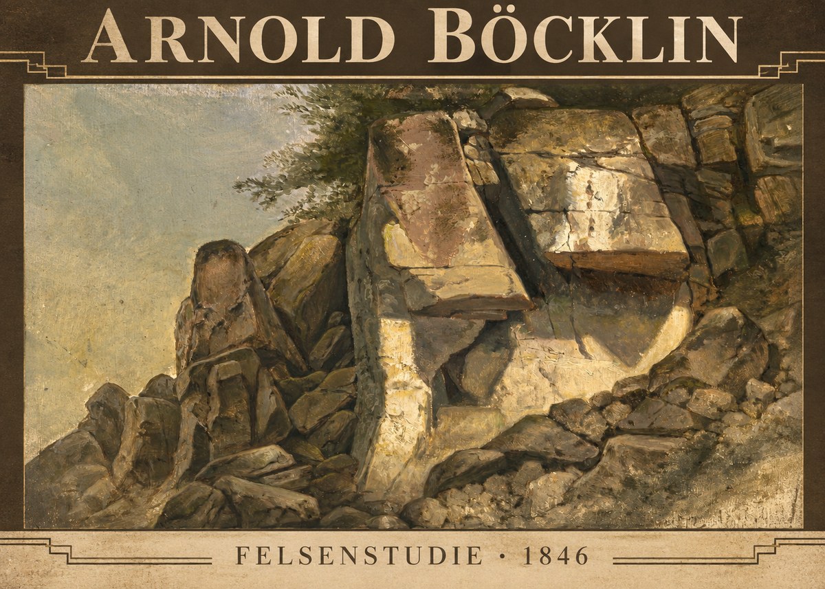Arnold Böcklin Felsenstudie No6 - Póster