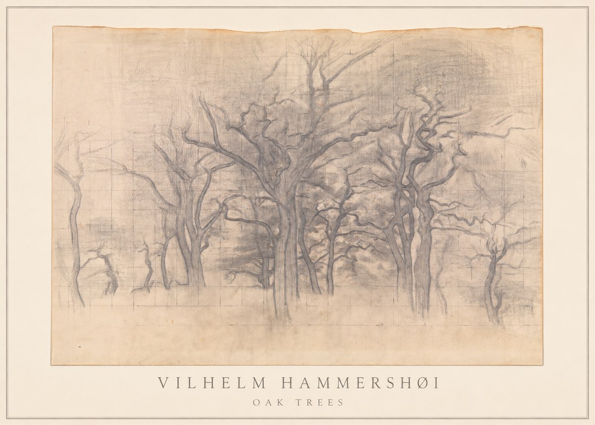 Vilhelm Hammershøi Oak Trees No1 - Póster