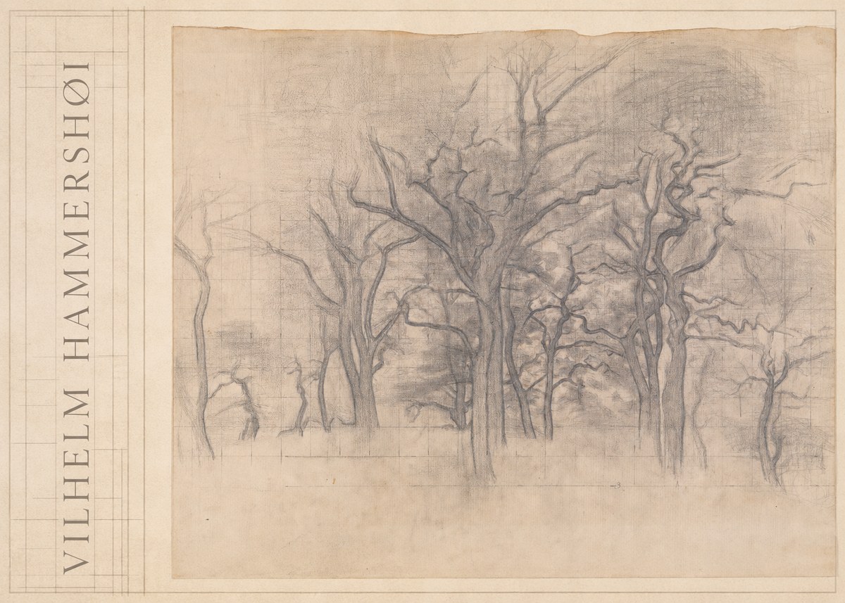 Vilhelm Hammershøi Oak Trees No3 - Póster