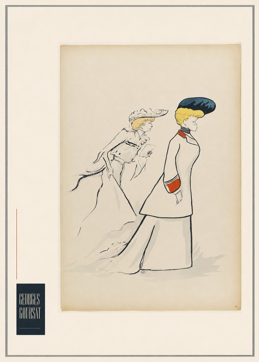 Georges Goursat Elegant Promenade No5 - Póster