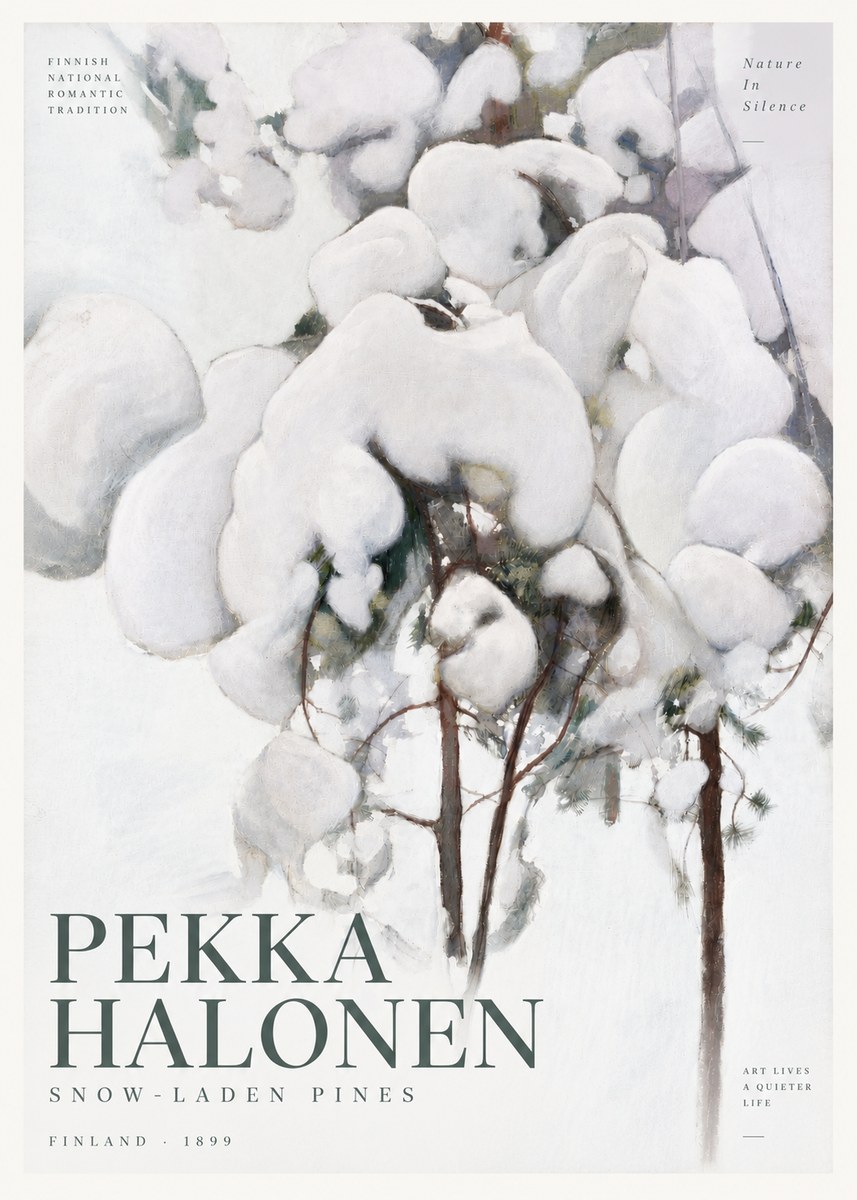 Pekka Halonen Snow-laden Pines No4 - Póster