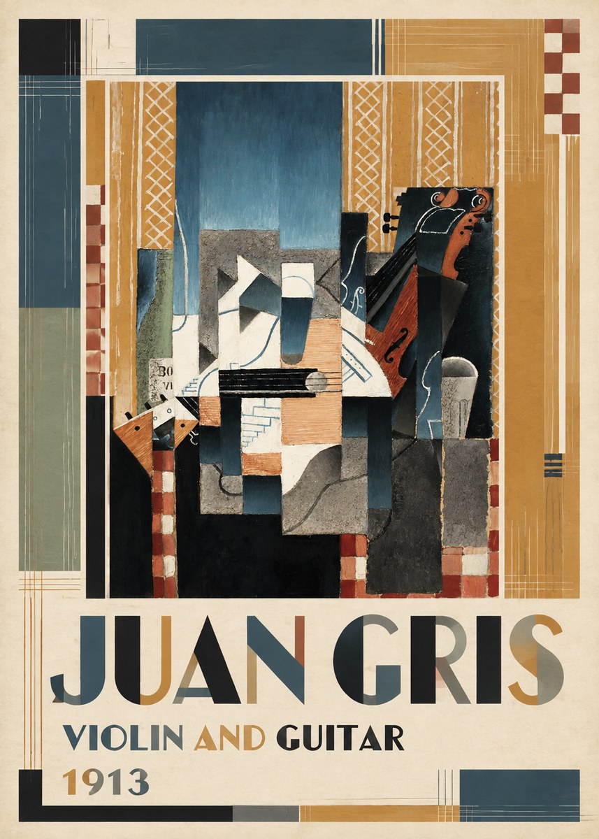 Juan Gris Violin and Guitar I No1 - Póster