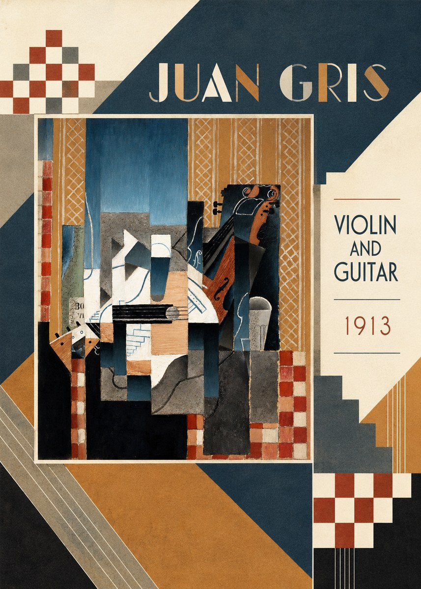Juan Gris Violin and Guitar I No3 - Póster