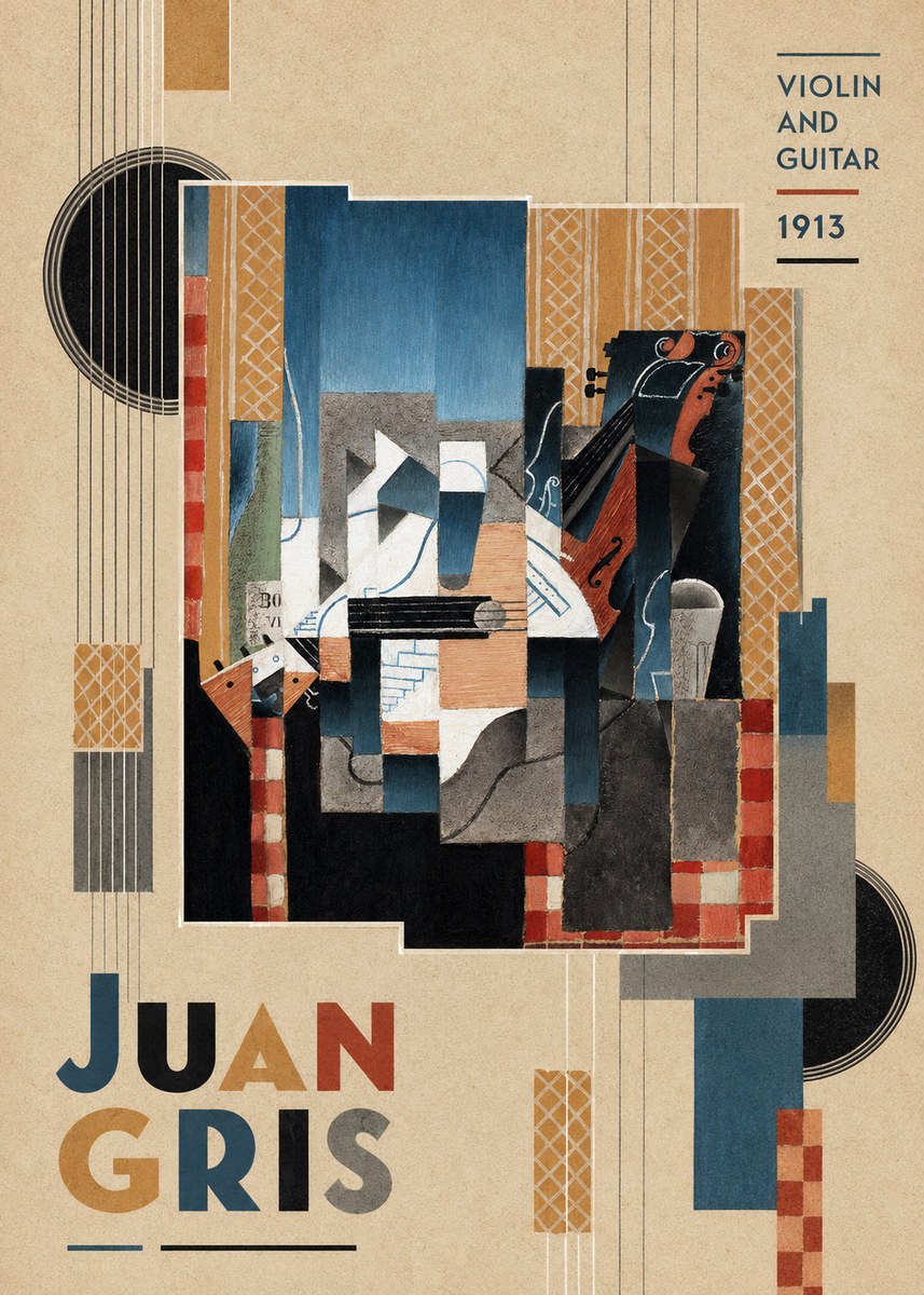 Juan Gris Violin and Guitar I No6 - Póster