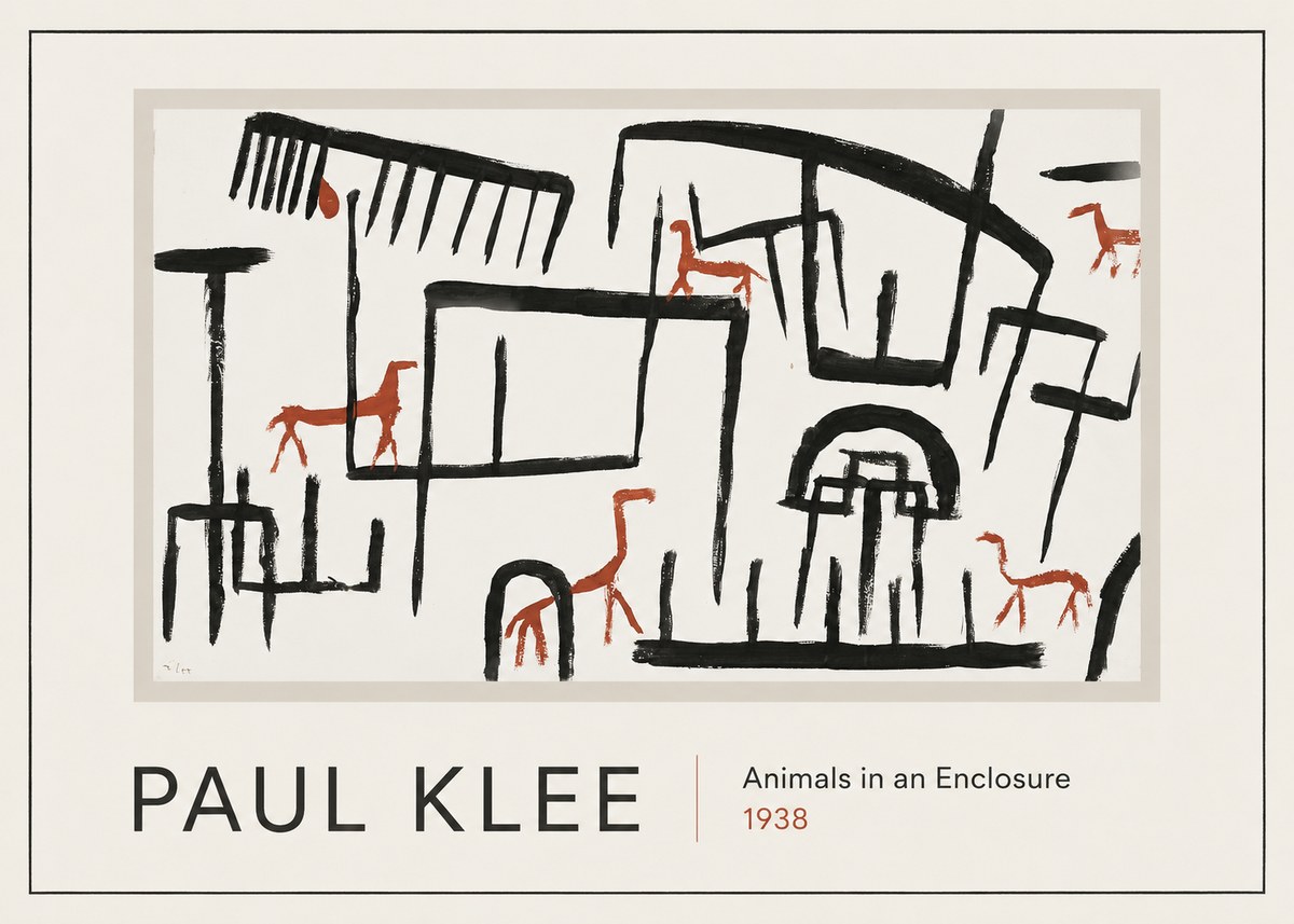 Paul Klee Animals in an Enclosure No1 - Póster