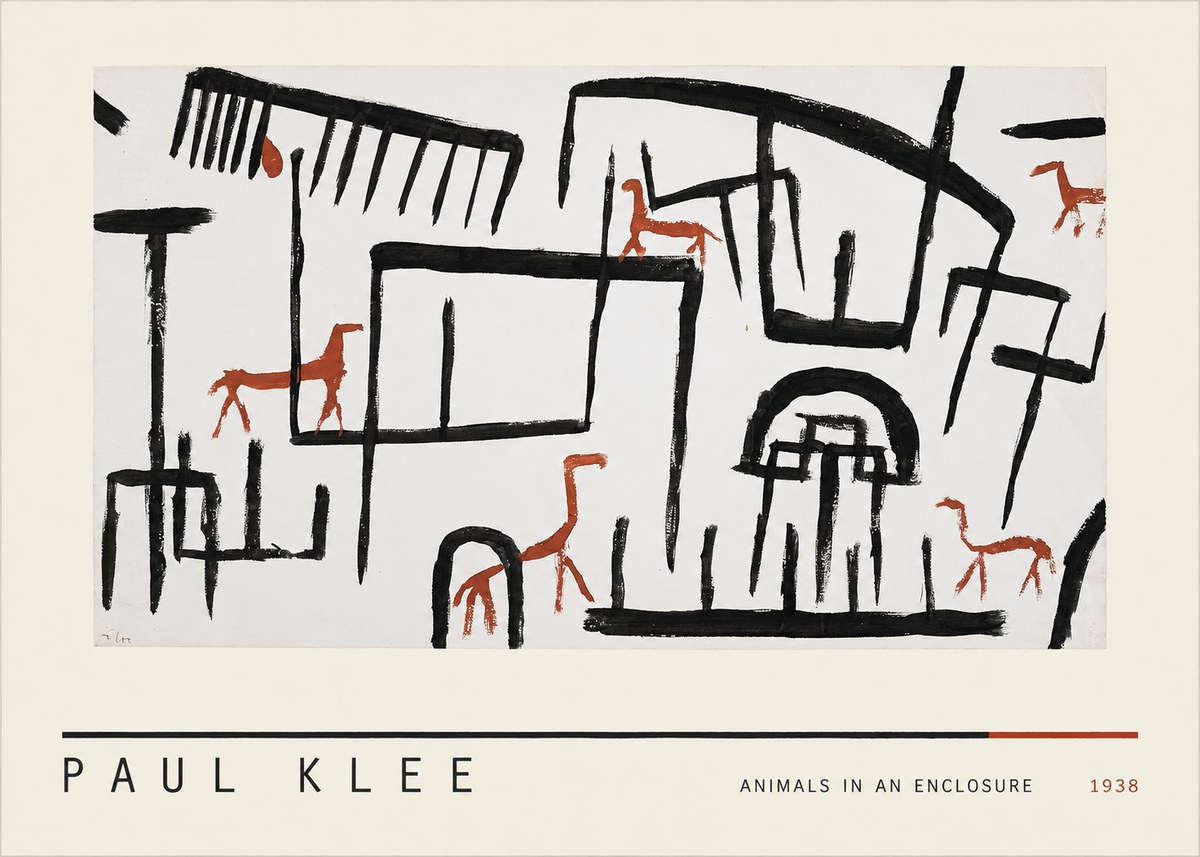 Paul Klee Animals in an Enclosure No4 - Póster