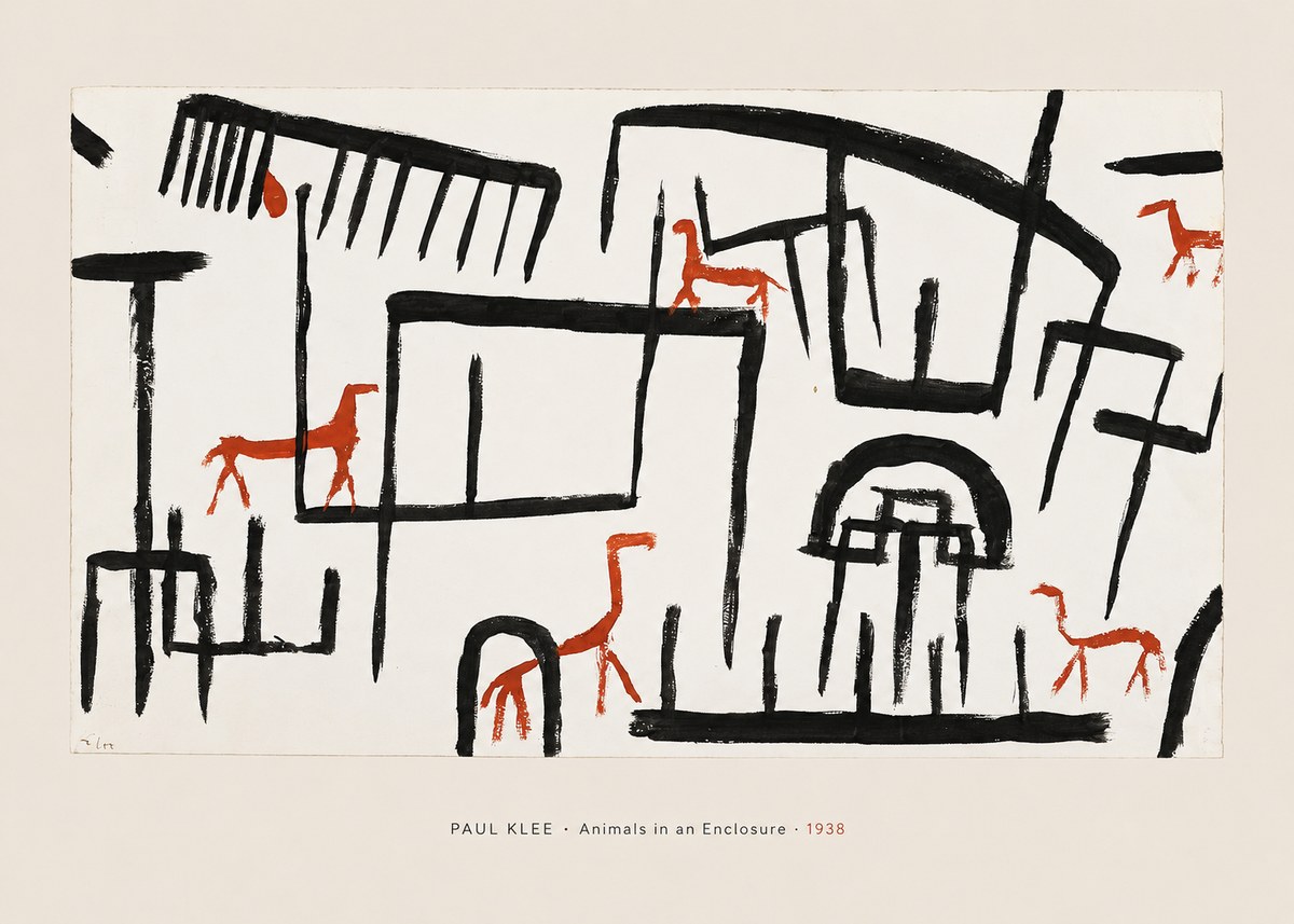 Paul Klee Animals in an Enclosure No5 - Póster