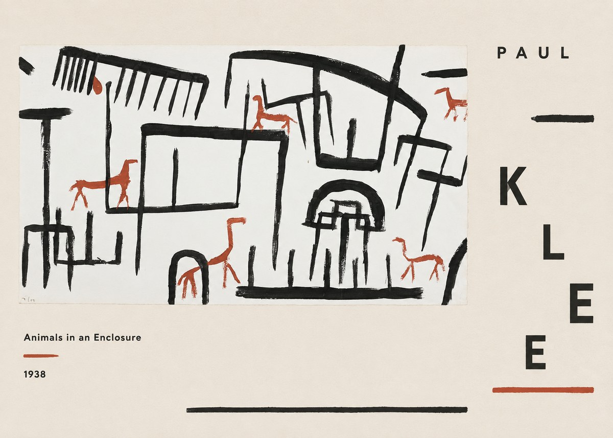 Paul Klee Animals in an Enclosure No6 - Póster