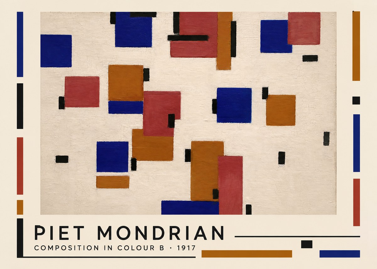Piet Mondrian Composition in Colour B No1 - Póster