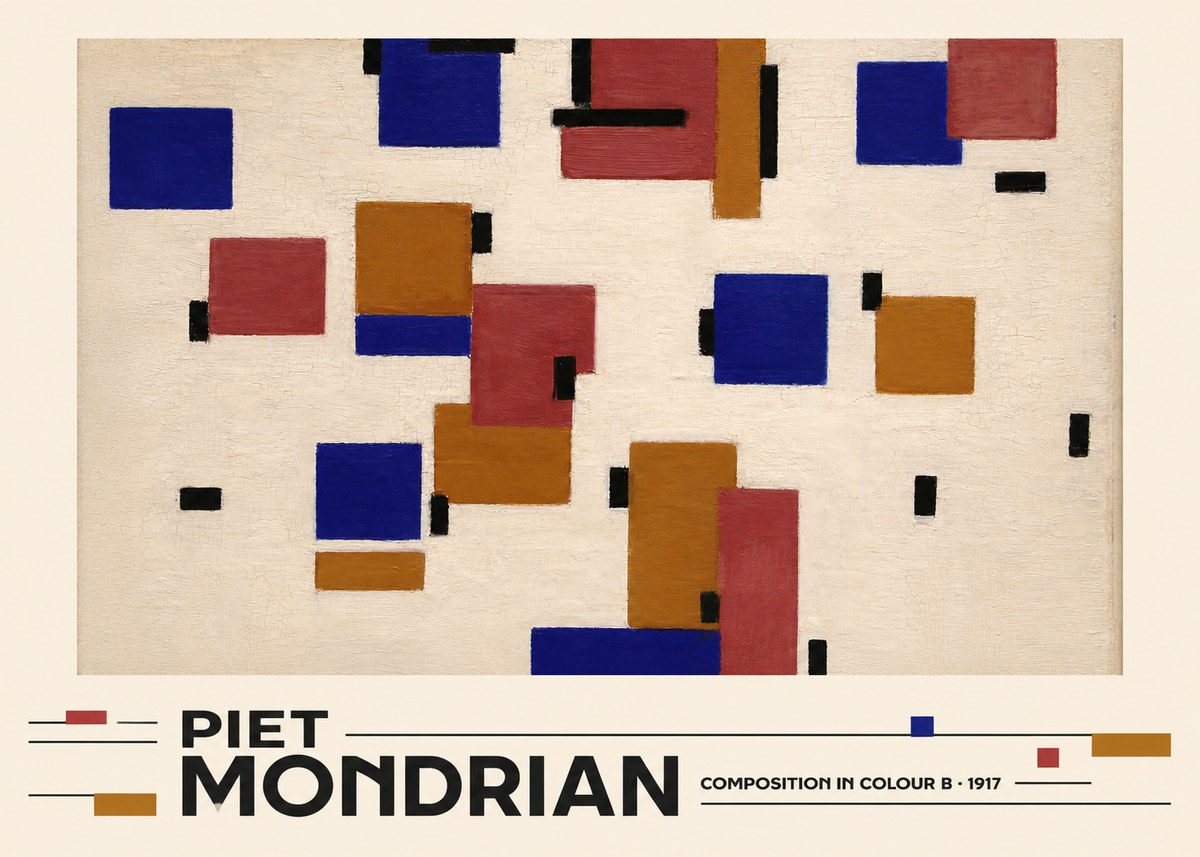 Piet Mondrian Composition in Colour B No3 - Póster