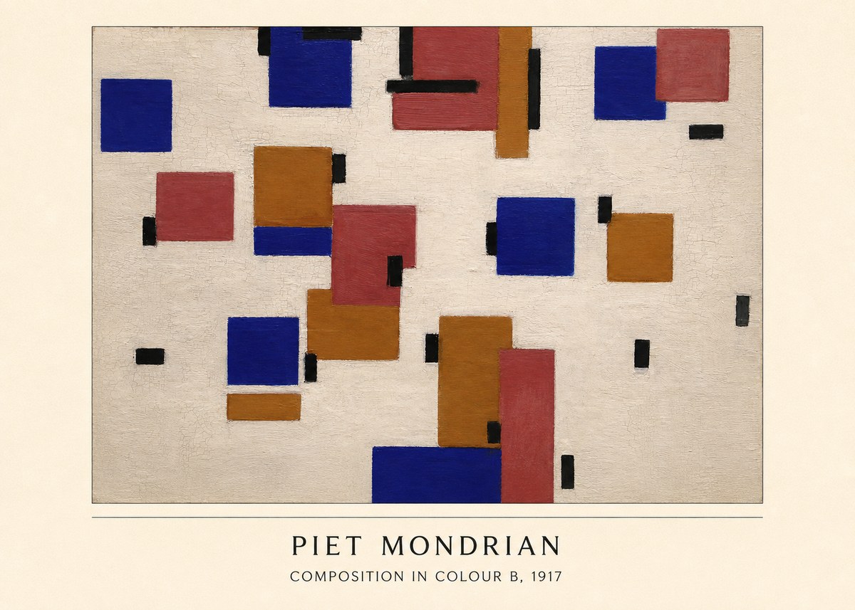 Piet Mondrian Composition in Colour B No4 - Póster