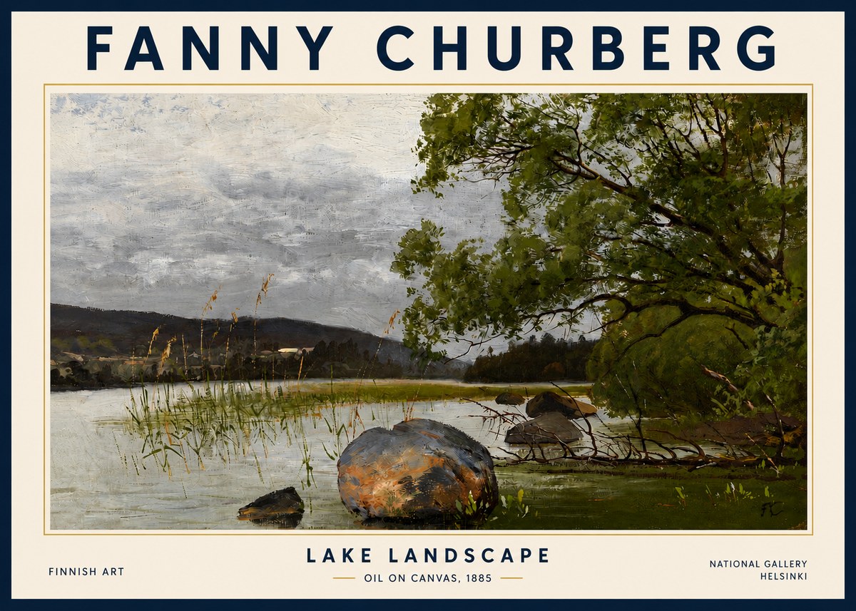 Fanny Churberg Lake Landscape No3 - Póster