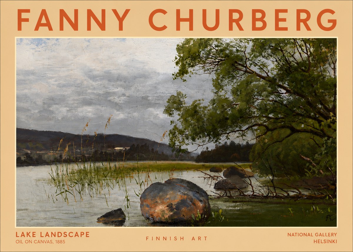 Fanny Churberg Lake Landscape No4 - Póster