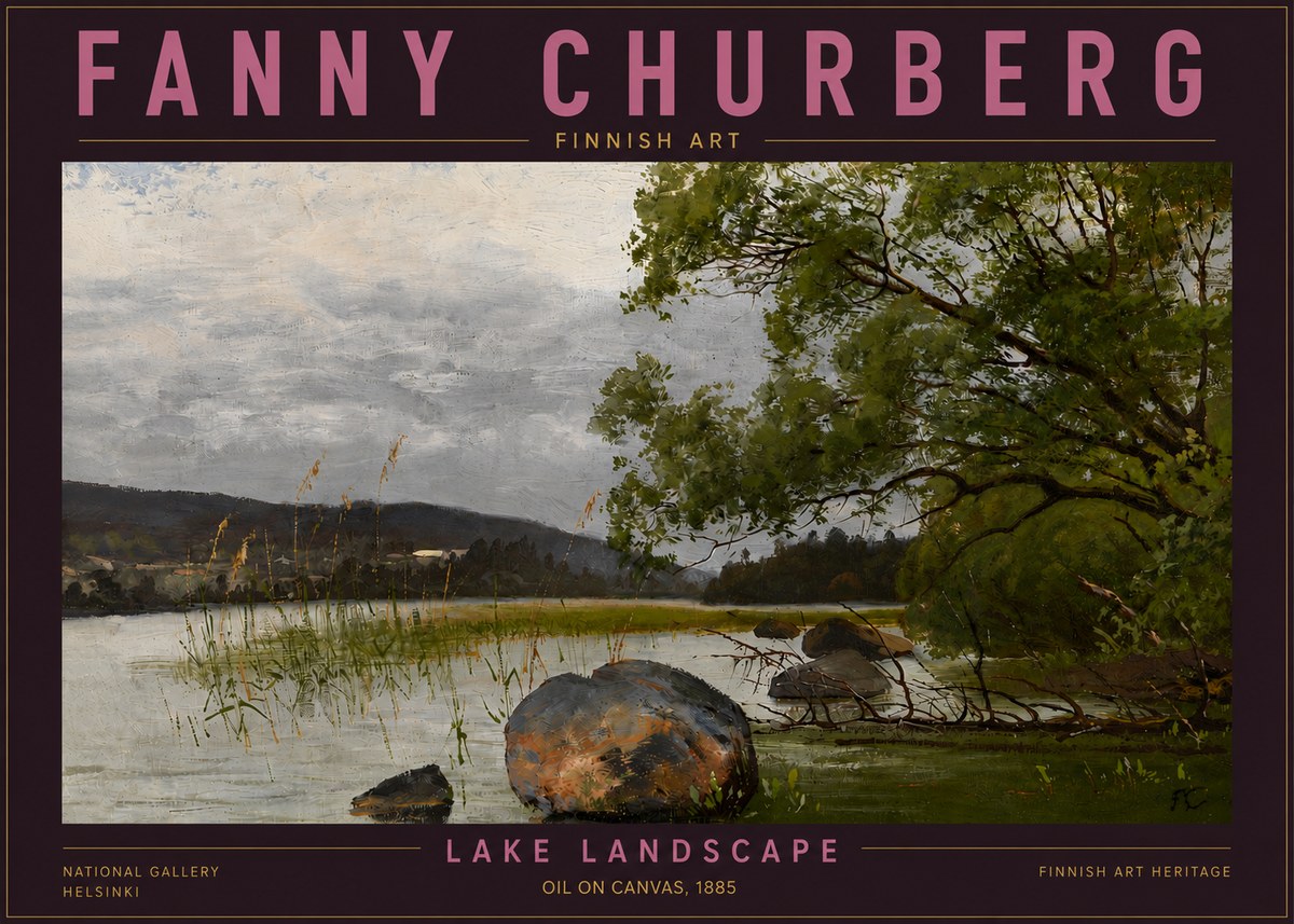 Fanny Churberg Lake Landscape No5 - Póster