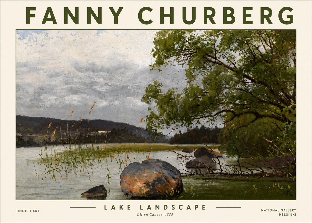 Fanny Churberg Lake Landscape No6 - Póster