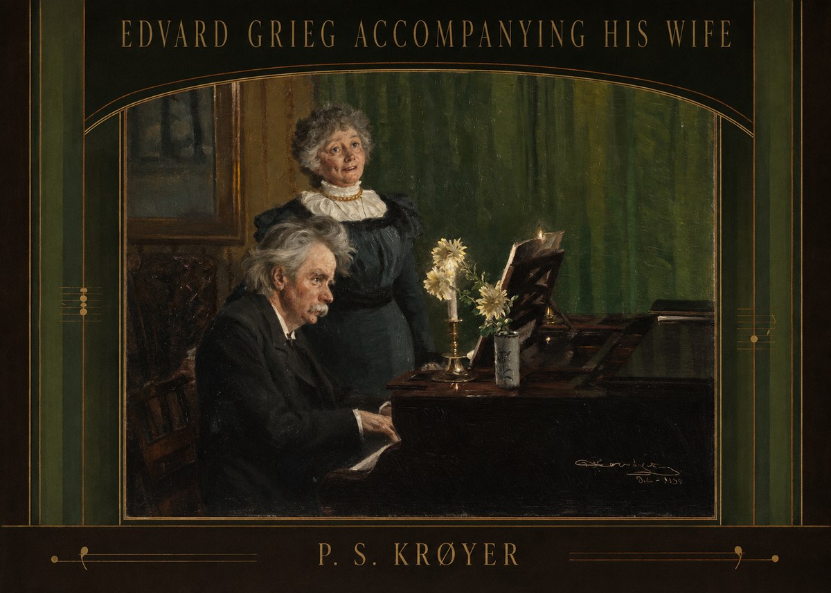 P.S. Krøyer Edvard Grieg Accompanying His Wife No6 - Póster