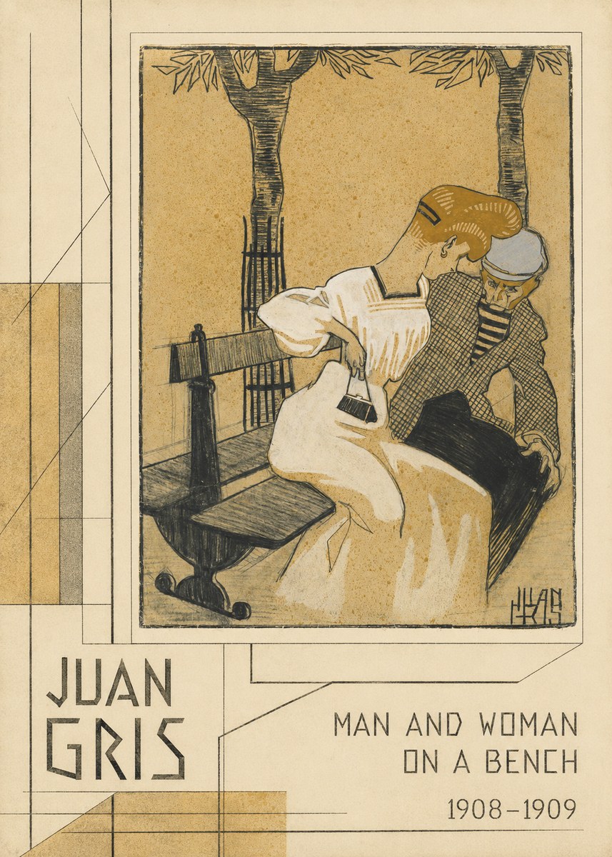 Juan Gris Man and Woman on a Bench No2 - Póster