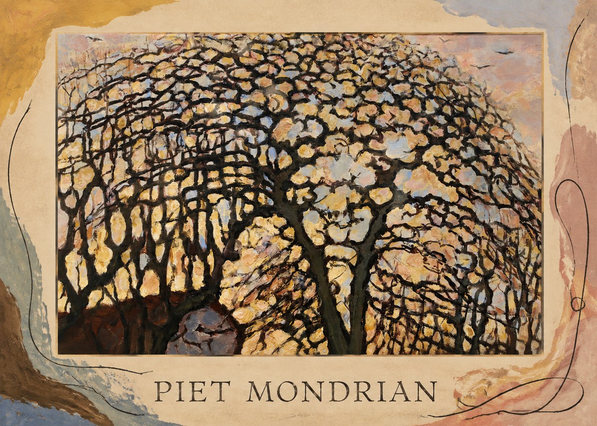 Piet Mondrian Avond (Evening); the Red Tree No5 - Póster