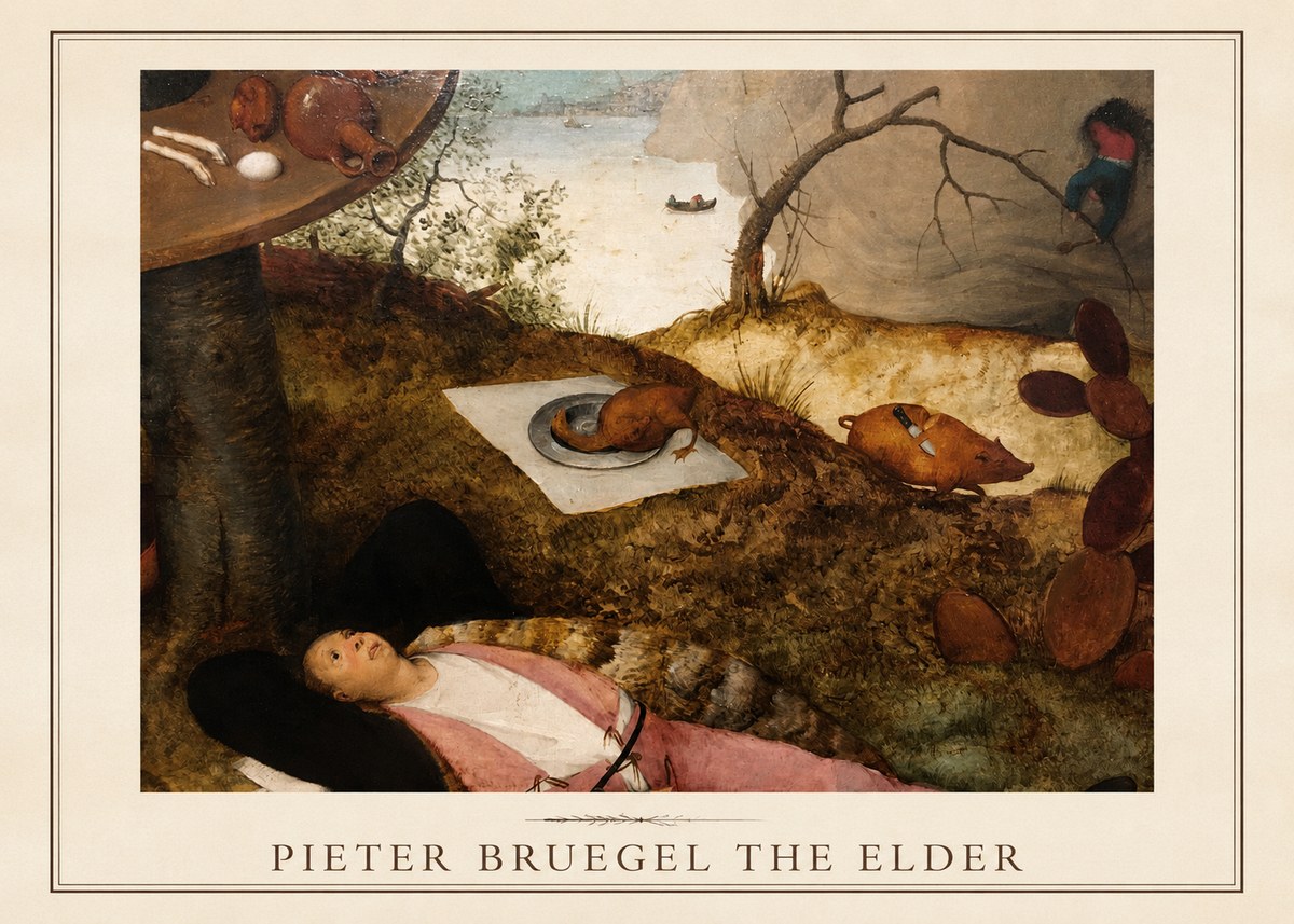 Pieter Bruegel The Land of Cockaigne II No1 - Póster