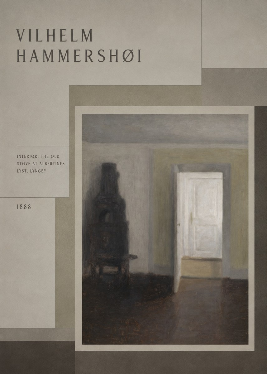 Vilhelm Hammershøi Interior: the Old Stove at Albertines Lyst, Lyngby No3 - Póster