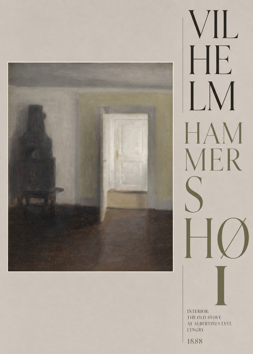 Vilhelm Hammershøi Interior: the Old Stove at Albertines Lyst, Lyngby No5 - Póster