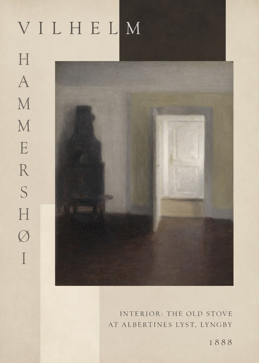 Vilhelm Hammershøi Interior: the Old Stove at Albertines Lyst, Lyngby No6 - Póster