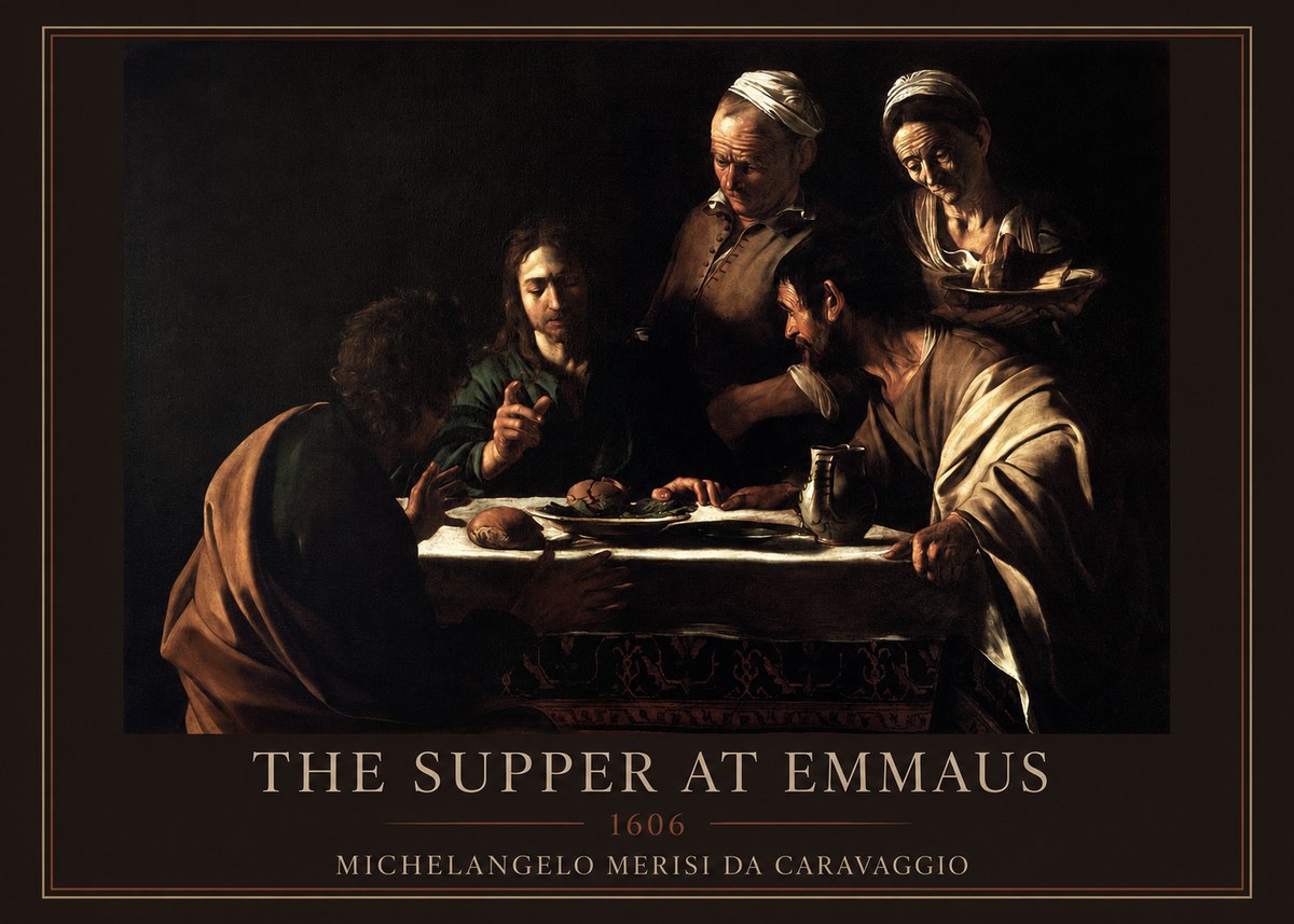 Michelangelo Merisi da Caravaggio The Supper at Emmaus II No1 - Póster