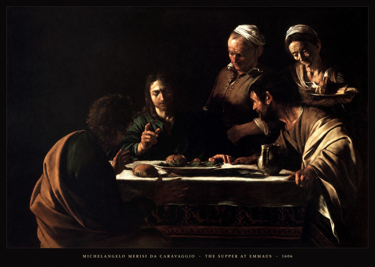 Michelangelo Merisi da Caravaggio The Supper at Emmaus II No4 - Póster