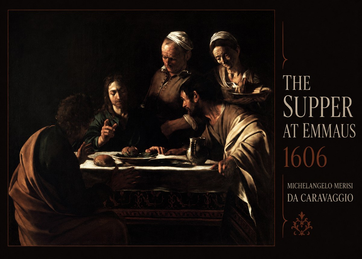 Michelangelo Merisi da Caravaggio The Supper at Emmaus II No5 - Póster