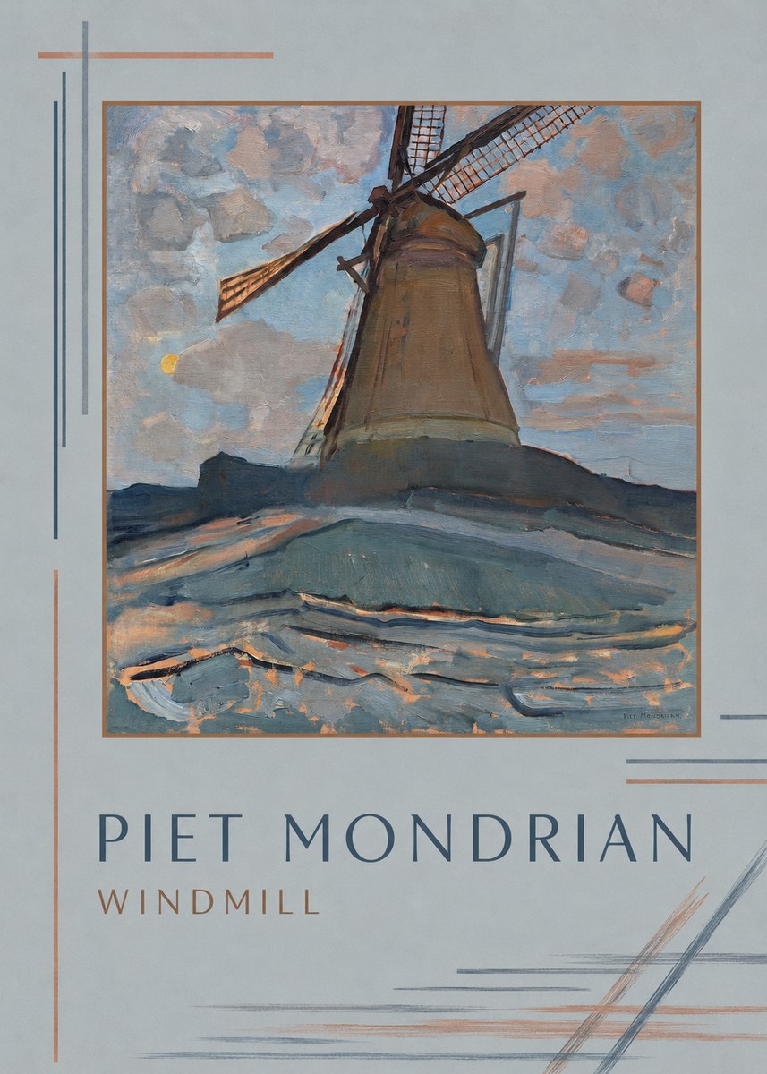 Piet Mondrian Windmill No1 - Póster