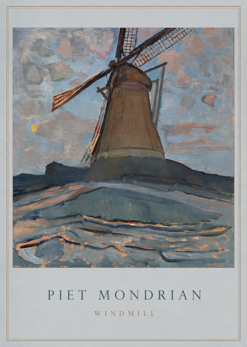 Piet Mondrian Windmill No2 - Póster