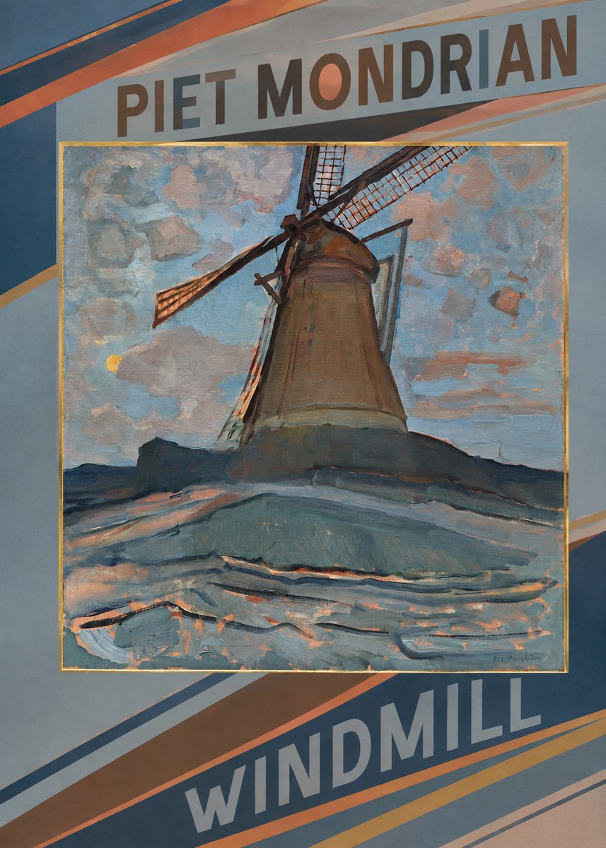 Piet Mondrian Windmill No3 - Póster