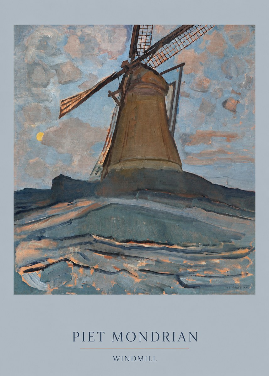 Piet Mondrian Windmill No6 - Póster