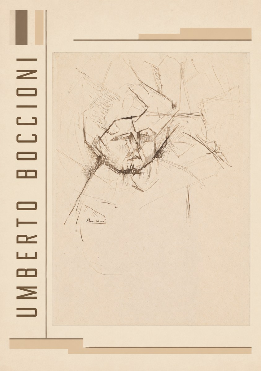 Umberto Boccioni Head Study No2 - Póster