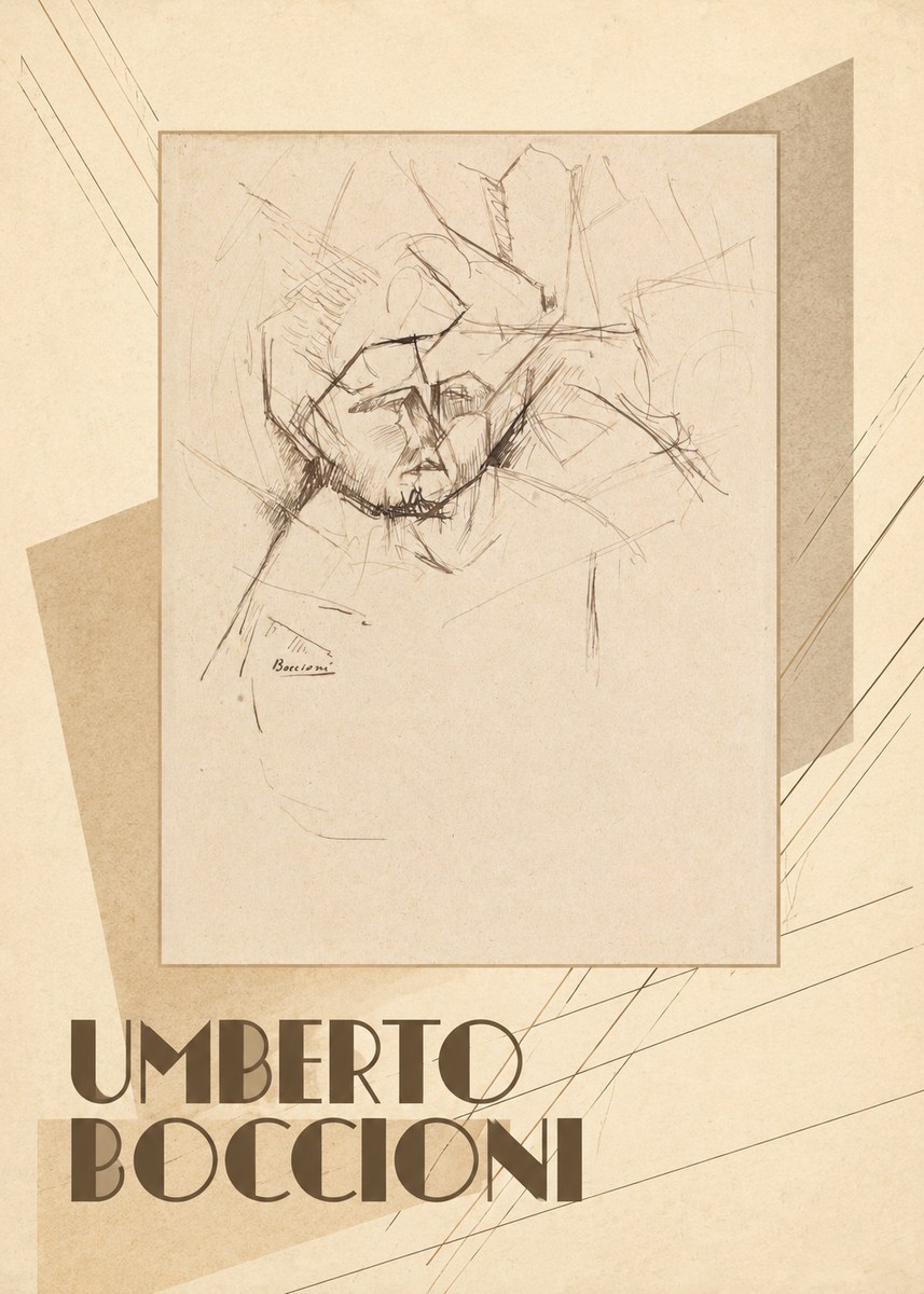 Umberto Boccioni Head Study No3 - Póster