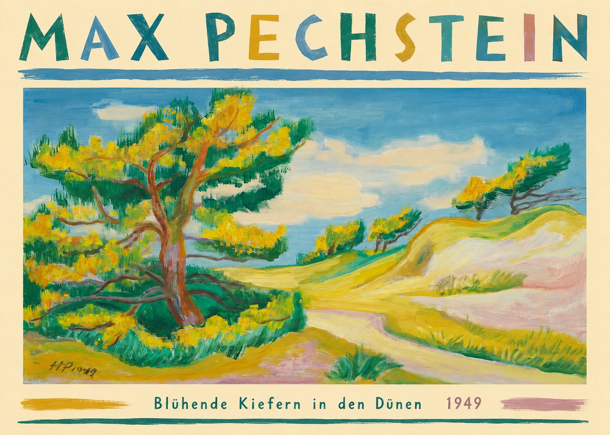 Max Pechstein Blühende Kiefern in Den Dünen No3 - Póster