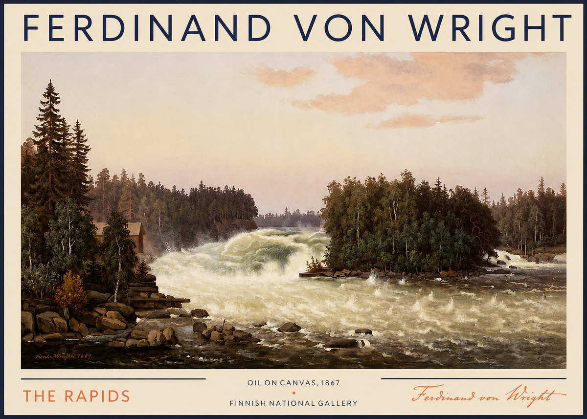 Ferdinand von Wright The Rapids No4 - Póster