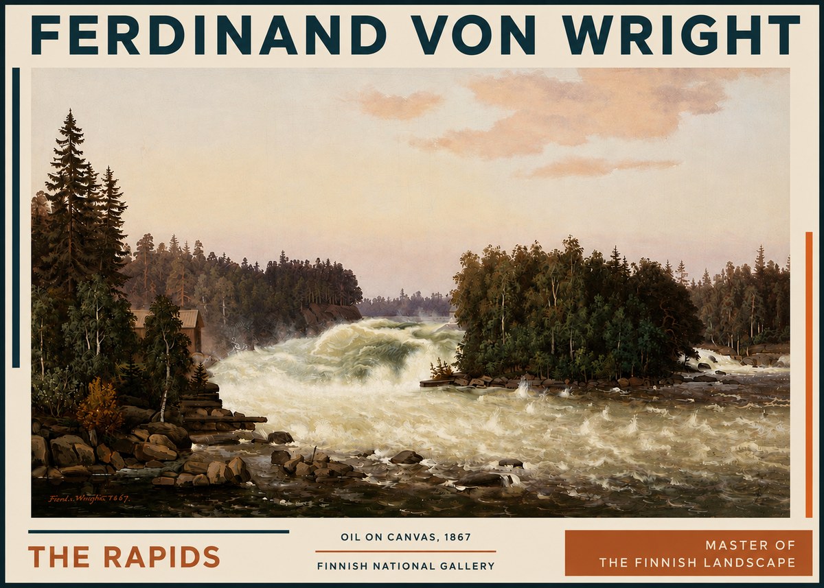 Ferdinand von Wright The Rapids No5 - Póster