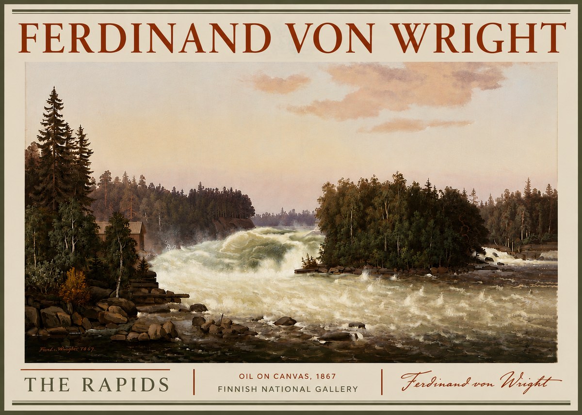 Ferdinand von Wright The Rapids No6 - Póster